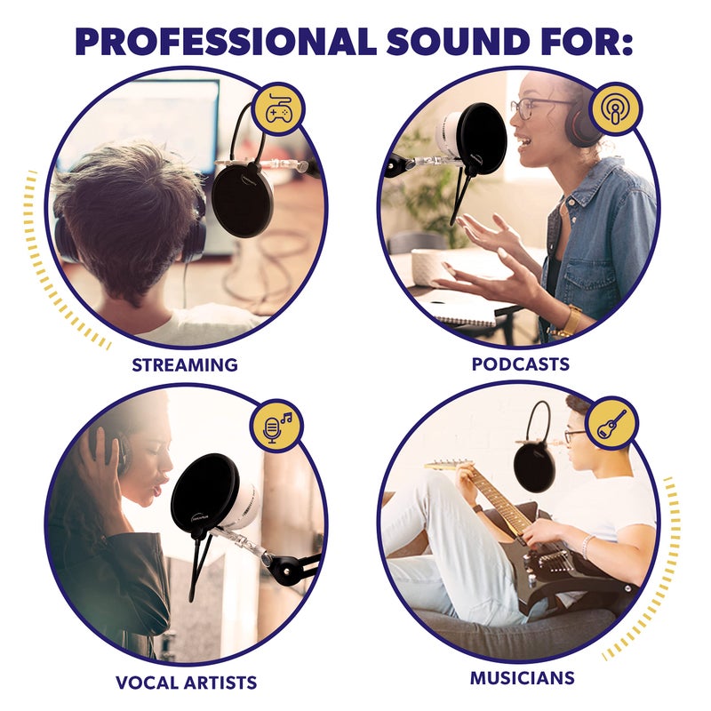 Auphonix Pop Filter for Mic - 6-inch Diameter, Dual Layered Microphone Pop Screen for Studio Recording, Podcasts and Streaming - MPF-1ï»¿ - Image 4